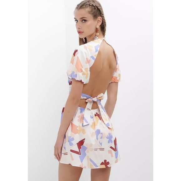 PEPPERMAYO Women's Sz. 4/1 Lani Linen Mini Dress – Abstract Resort - Picture 2 of 9